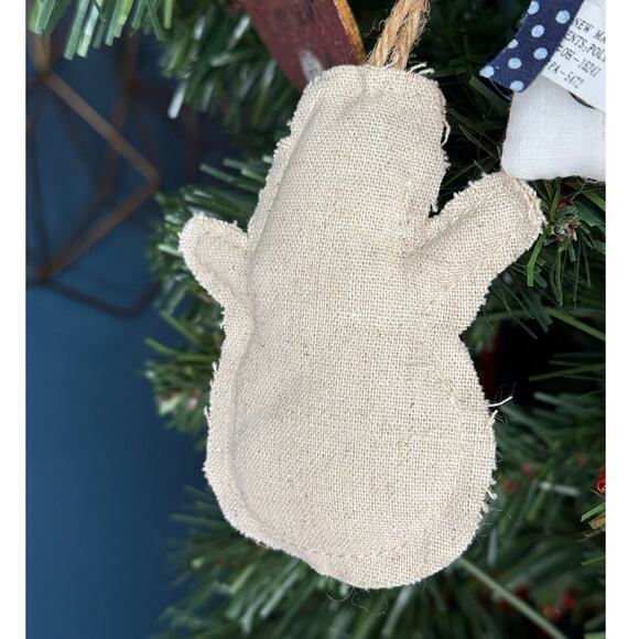 Burlap Snowman Ornament Rustic Country Farmhouse Christmas - Picture 2 of 2